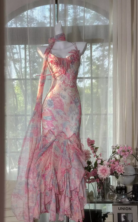 Robe de bal de princesse bustier à volants en satin long, robe de soirée C8117