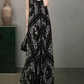 Robe de bal de princesse bustier à volants en satin long, robe de soirée C8117