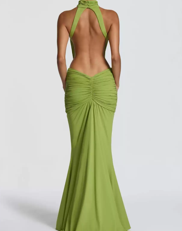 Robe de bal de princesse bustier à volants en satin long, robe de soirée C8117
