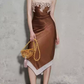 Romantic Strapless Prom Dress Appliques Sheath Evening Dress C9272