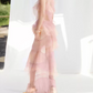 Ethereal One Shoulder Pink Prom Dress 3D Flowers Sheath Evening Dress C9276