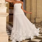 Robe de bal de princesse bustier à volants en satin long, robe de soirée C8117