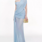 Robe de bal de princesse bustier à volants en satin long, robe de soirée C8117