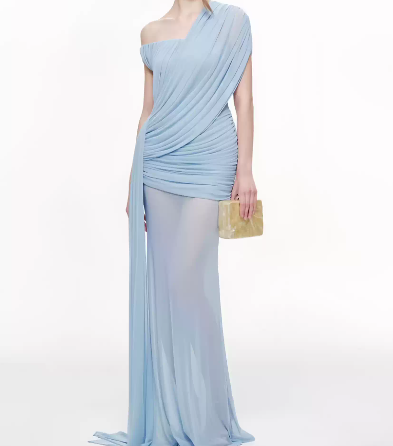 Robe de bal de princesse bustier à volants en satin long, robe de soirée C8117