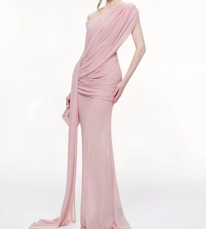 Robe de bal de princesse bustier à volants en satin long, robe de soirée C8117