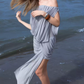 Lovely Off-Shoulder Blue Homecoming Dress Draped Sheath Party Dress C9285