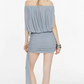Lovely Off-Shoulder Blue Homecoming Dress Draped Sheath Party Dress C9285