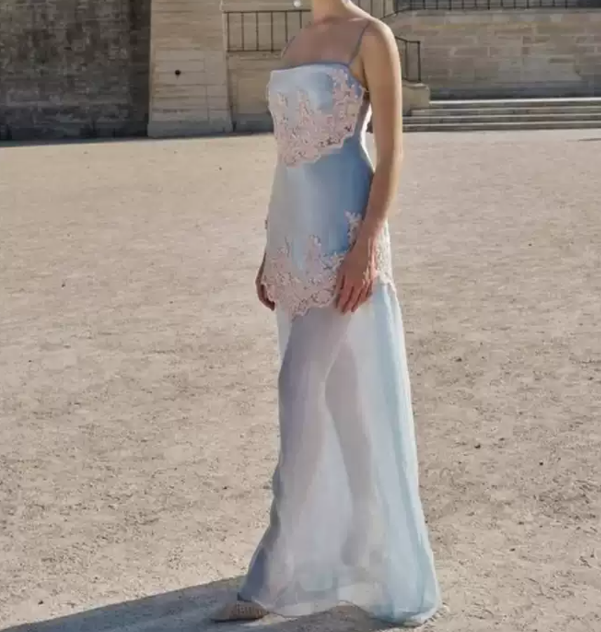 Robe de bal de princesse bustier à volants en satin long, robe de soirée C8117