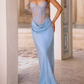 Robe de bal de princesse bustier à volants en satin long, robe de soirée C8117