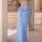 Robe de bal de princesse bustier à volants en satin long, robe de soirée C8117