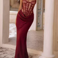 Robe de bal de princesse bustier à volants en satin long, robe de soirée C8117