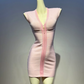 Mini robe de soirée en satin, sans bretelles, sans manches, ligne a, simple, C899