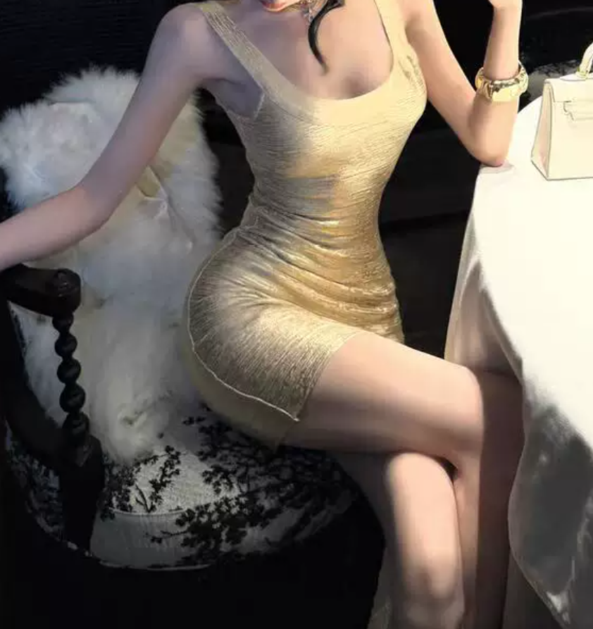 Mini robe de soirée en satin, sans bretelles, sans manches, ligne a, simple, C899