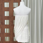 Chic Strapless Homecoming Dress Draped Sheath Party Dress C9303