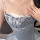 Mini robe de soirée en satin, sans bretelles, sans manches, ligne a, simple, C899