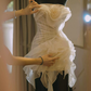 Mini robe de soirée en satin, sans bretelles, sans manches, ligne a, simple, C899