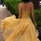 Charming Spaghetti Strap Prom Dress Lace Chiffon A-Line Evening Dress C9312