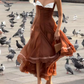 Charming Spaghetti Strap Prom Dress Lace Chiffon A-Line Evening Dress C9312