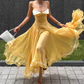 Charming Spaghetti Strap Prom Dress Lace Chiffon A-Line Evening Dress C9312