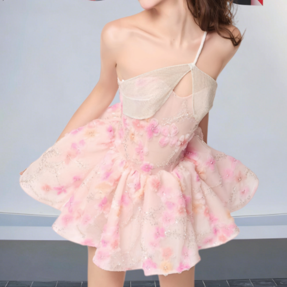 Mini robe de soirée en satin, sans bretelles, sans manches, ligne a, simple, C899
