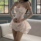 Mini robe de soirée en satin, sans bretelles, sans manches, ligne a, simple, C899