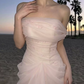 Glam Off-Shoulder Beaded Prom Dress Pink Tulle Mermaid Evening Dress C9319