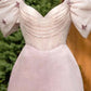 Vintage A line Light Pink Sequin Birthday Outfits Homecoming Dress C932
