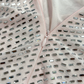 Unique Spaghetti Strap Silver Homecoming Dress Sequins Slit Sheath Party Dress C9321