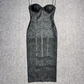 Classical Strapless Prom Dress Shine Sheath Evening Dress C9324
