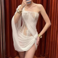 Adorable One Shoulder Homecoming Dress Lace Draped Sheath Party Dress C9326