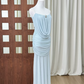 Trendy Spaghetti Strap Prom Dress Draped Chiffon Mermaid Evening Dress C9327