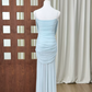 Trendy Spaghetti Strap Prom Dress Draped Chiffon Mermaid Evening Dress C9327