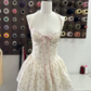 Lovely Halter Neck White Homecoming Dress Floral A-Line Party Dress C9328