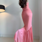 Fascinating Halter Neck Prom Dress Ruffled Mermaid Evening Dress C9329