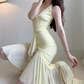 Fascinating Halter Neck Prom Dress Ruffled Mermaid Evening Dress C9329