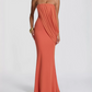 Glam Strapless Prom Dress Draped Mermaid Evening Dress C9330