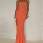 Glam Strapless Prom Dress Draped Mermaid Evening Dress C9330