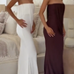 Glam Strapless Prom Dress Draped Mermaid Evening Dress C9330