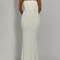 Glam Strapless Prom Dress Draped Mermaid Evening Dress C9330