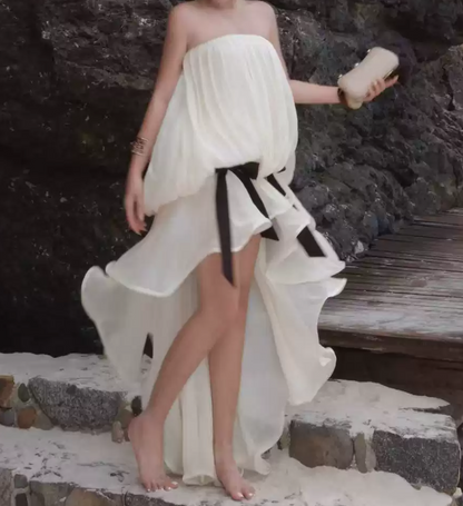 Gorgeous Strapless Homecoming Dress Bows A-Line Party Dress C9334