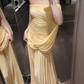 Attractive Off-Shoulder Prom Dress Draped Chiffon A-Line Evening Dress C9335