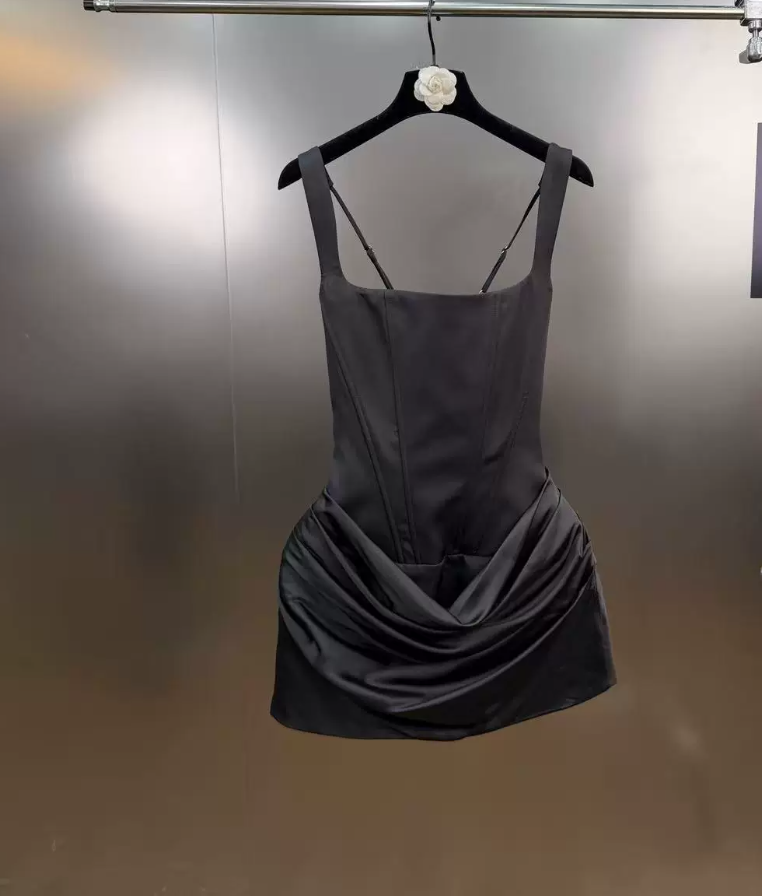 Elegant Spaghetti Straps Homecoming Dress Satin Sheath Party Dress C9337