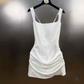 Elegant Spaghetti Straps Homecoming Dress Satin Sheath Party Dress C9337