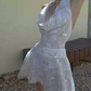 Mini robe de soirée en satin, sans bretelles, sans manches, ligne a, simple, C899