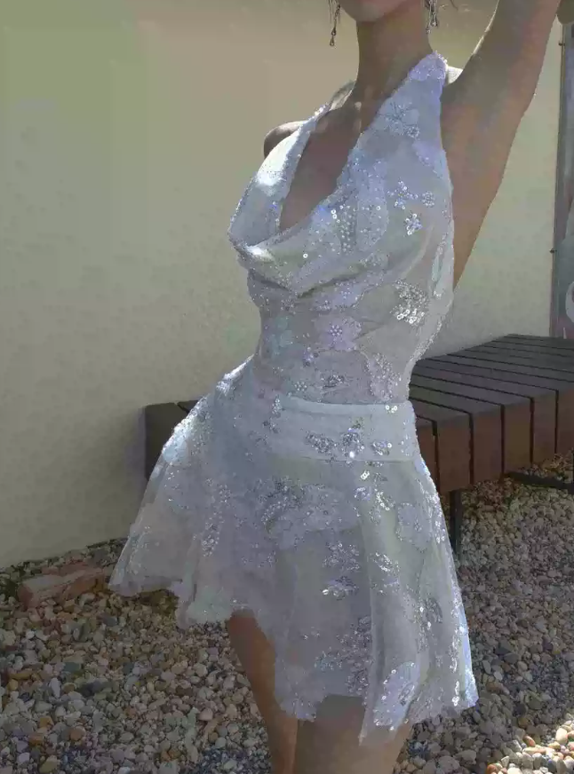 Mini robe de soirée en satin, sans bretelles, sans manches, ligne a, simple, C899