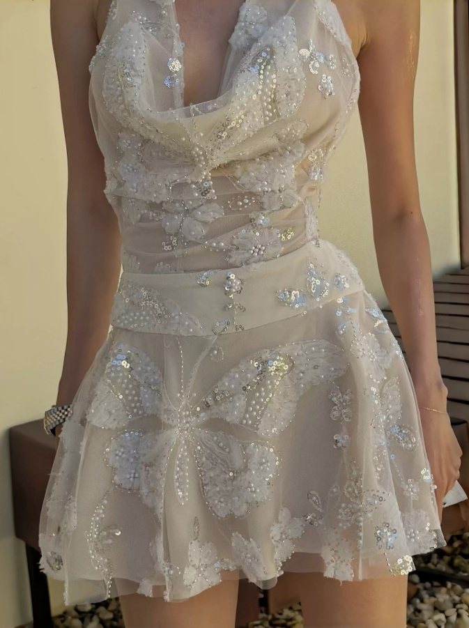 Mini robe de soirée en satin, sans bretelles, sans manches, ligne a, simple, C899