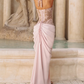 Robe de bal de princesse bustier à volants en satin long, robe de soirée C8117