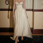 Superbe robe de mariée sirène bustier en satin et tulle, longue et en dentelle, C4563