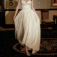 Superbe robe de mariée sirène bustier en satin et tulle, longue et en dentelle, C4563