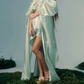 Attractive Halter Neck Appliques Homecoming Dress Green Satin A-Line Party Dress C9344